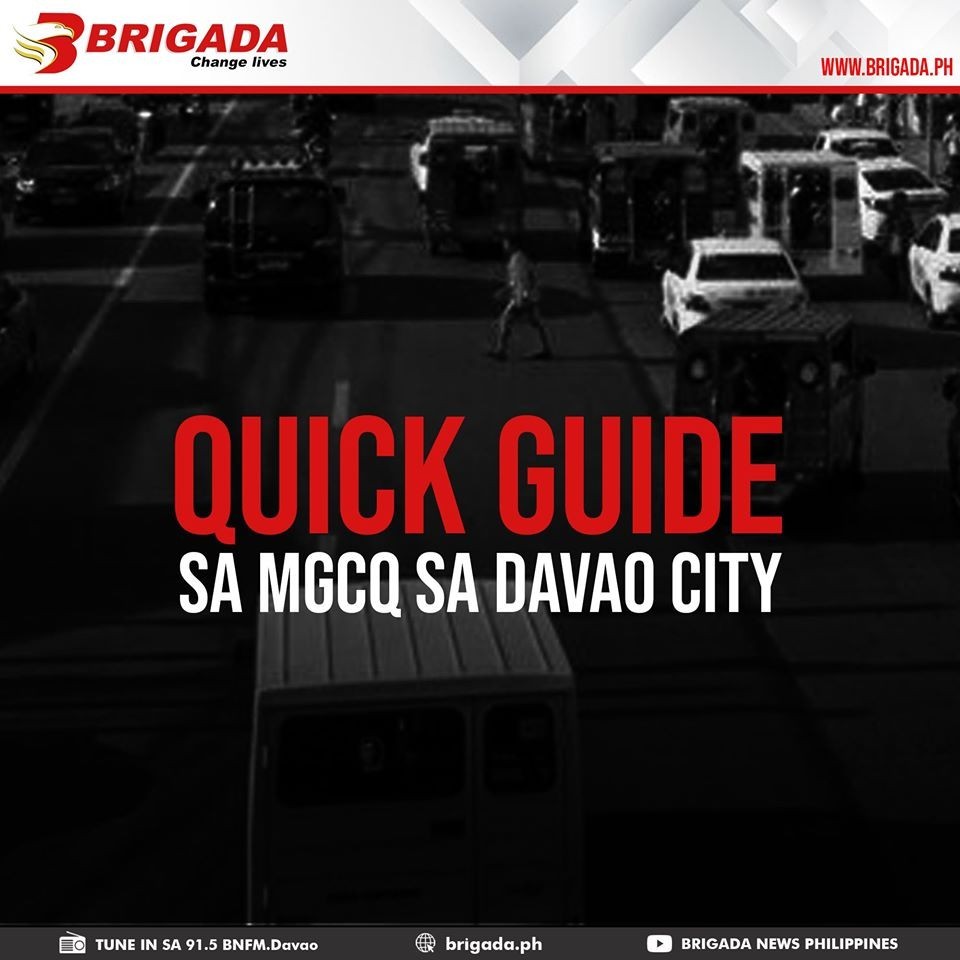 Davao City Quick Guide For MGCQ effective July 1-15, 2020